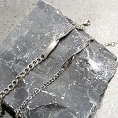 ペアブレスレット　ステンレス　シルバー　銀　ツイスト　結び　上品　プレゼント