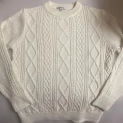 GLOBAL WORK ケーブルニットセーター Sサイズ ホワイト