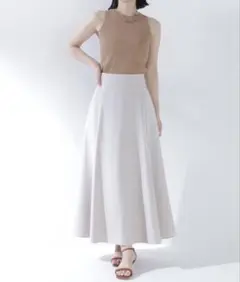 NATURAL BEAUTY BASIC リネンライクフレアマキシスカートのサムネイル