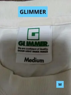 ☆GLIMMER☆プリントＴシャツ♪メンズM☆ベージュ系×プリント