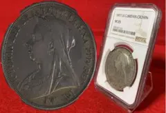 1890年 イギリス クラウン銀貨 NGC鑑定済 VF25 ジュビリーヘッド