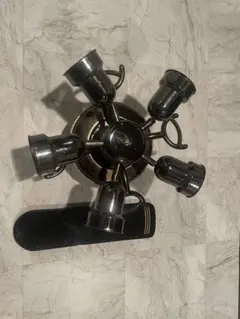 ブラック 5灯シーリングファン モダンデザイン