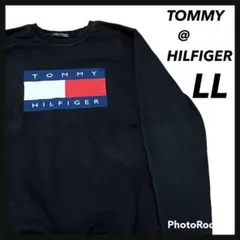 トミー　ヒルフィガー　デカロゴ　スウェット　XLサイズ　ブラック