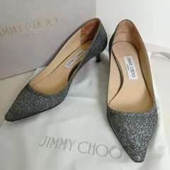 JIMMY CHOO ROMY40 グリッター ラメ パンプス 37 シルバーのサムネイル