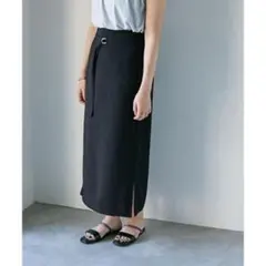 ナノユニバース　ネイビー　タイトスカート サイドスリット付き