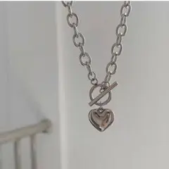 金属アレルギー シルバーハート トレンドネックレス 新作 サージカルステンレス