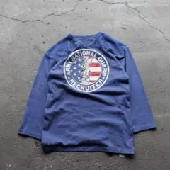 80s USA Russell Athletic フットボールTシャツ M 青のサムネイル