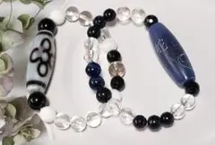 天然石ブレスレット　閃電五眼天珠　ヘビ天珠