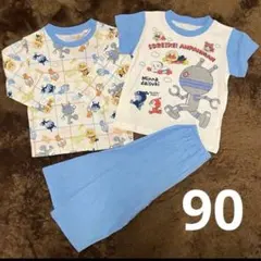 新品 アンパンマン パジャマ ３点セット 長袖 半袖 長ズボン 90 綿100%