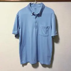 【UNIQLO】エアリズムカノコポロシャツ/ ボタンダウン L ライトブルー