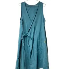 ノースリーブワンピース M相当 ラップスタイル 綿100%