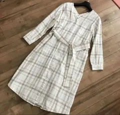 ナノユニバース　チェックワンピース　シャツワンピース　ワンピース　シャツ