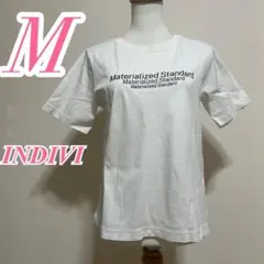 INDIVIインディヴィ　ホワイト　ブラック　Tシャツ　カットソー　プリント