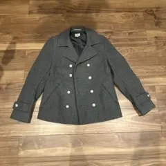 GREEN LABEL RELAXING グレー ダブルブレストピーコート S