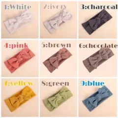 （ホワイト）くすみカラー ヘアーバンド ベビー~キッズ