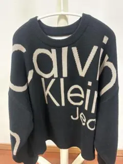 Calvin Klein Jeans 黒 ロゴニットセーター