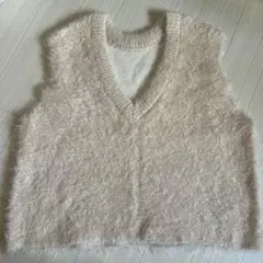 Discoat 前後2wayフェザーヤーンショートベスト アイボリー F