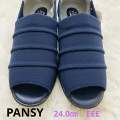 新品【PANSY】軽量シューズ 24.0EEE 幅広　ネイビー