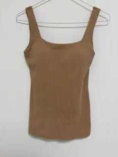 ブラトップ　GU Mサイズ　ブラウン　リブ編みのサムネイル