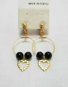 未使用 ハート型イヤリング No64 ヴィンテージ レトロ