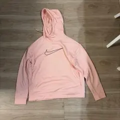 NIKE サーマフィット パーカー 160 レディースS グレー ピンク裏起毛 
