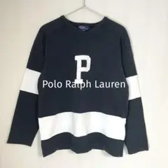 希少 90s POLO ラルフローレン 両面ロゴ ホッケースウェットトレーナー