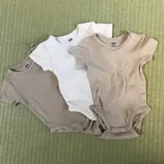 【未使用】H&M オーガニックコットンロンパース3枚セット