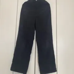 ダークグレー コーデュロイ ワイドパンツ