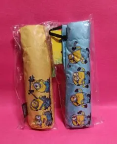 2種 ナムコ限定 ミニオンズ&モンスターズ 折りたたみストロボの傘風日傘