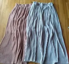 プリーツロングパンツ 色違い2枚セット
