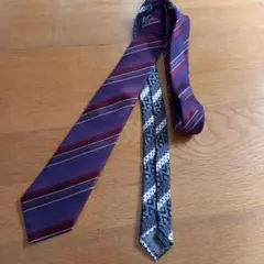 TAKEO KIKUCHI ネクタイ ダークレッド/グレー