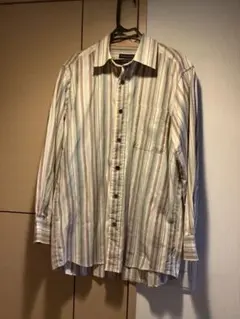 ストライプ 長袖シャツ　イエロー　ストライプ　S