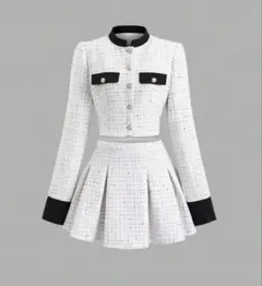 shein ツイードジャケット セットアップ