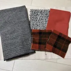 冬　生地4枚ハギレセット（ツイード・チェック柄）