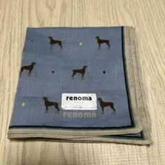 【新品未使用】 renoma 犬プリント ハンカチ