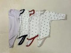 【80サイズ】ベビー肌着 4点セット 長袖 コットン100% 女の子