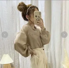 しまむら akane レディース スエードプルオーバー LPサイズ モカ