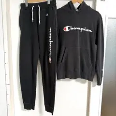 Champion チャンピオン　ブラックジャージ上下セット　レディース