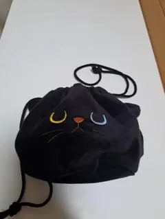カルディ[ねこちゃん巾着ベロア]黒(未使用)2026