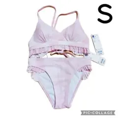 ◇GU 水着 スイムブラ スイムショーツ タイダイガラ ピンク Sのサムネイル
