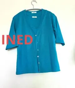 INED アンサンブル ノースリーブ カーディガン L 美品ターコイズのサムネイル