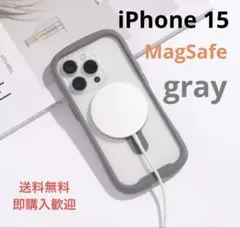 MagSafe iPhone15 reflectioncase グレー