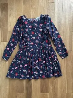 H&M 花柄 フリル ワンピース 長袖 140cm