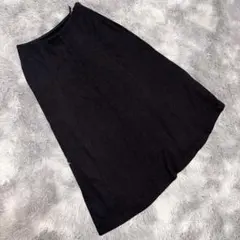 UNIQLO ユニクロ（M）フレアスカート シンプル ネイビー ポケット