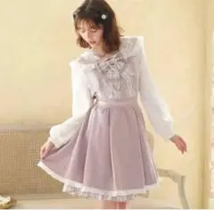 LIZLISA リズリサ セットアップ レースエプロン風カシュクールワンピース