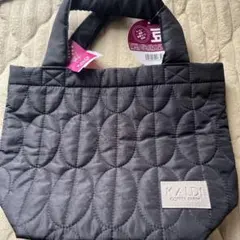 KALDI 黒 コーヒーキルティング トートバッグ　2026