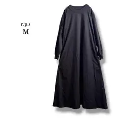 【r.p.s】アールピーエス　長袖マキシ丈ワンピース　ゆったり 体型カバー　M