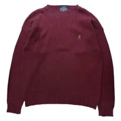 80's CHAPS RALPH LAUREN 刺繍ロゴ プルオーバー ニット