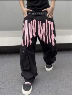 メンズ shien ペイントパンツ カーゴパンツ サルエルパンツ
