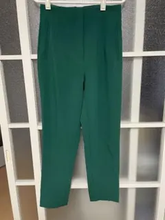 ZARA ハイウエストパンツ　グリーン